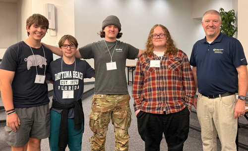 Winners left to right Logan Dodd Eli Holley Ardun Wilson Elijah Dunbar and Dr Michael Ramage