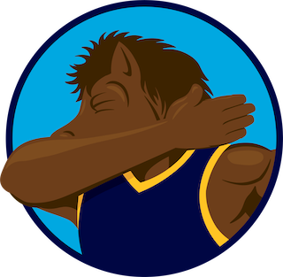 graphic of Dunker sneezing into his elbow